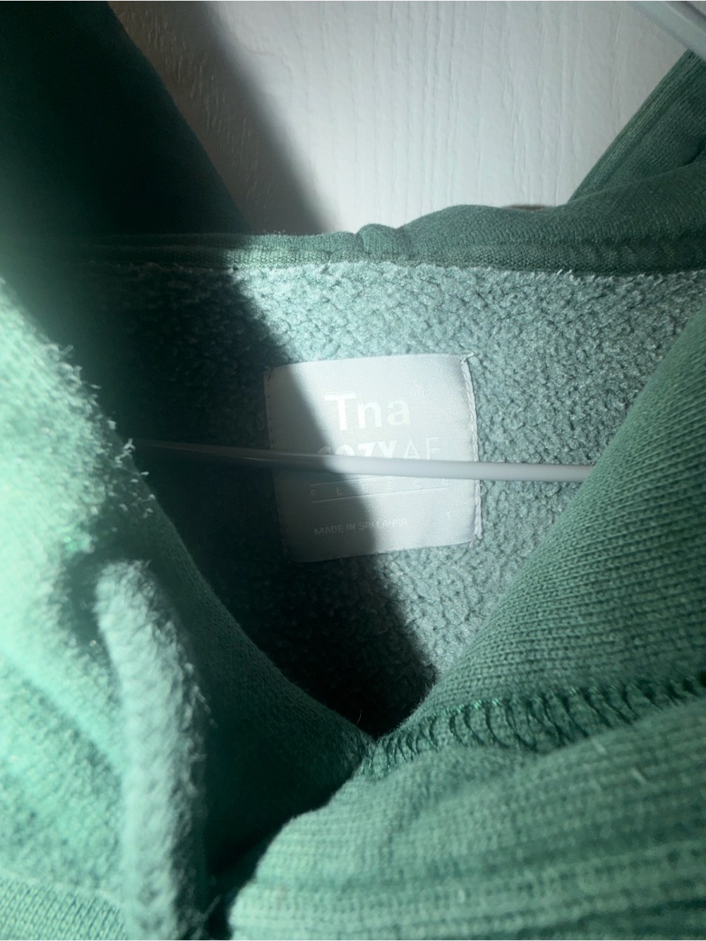 TNA Cozy Fleece Hoodie in Seafoam Green